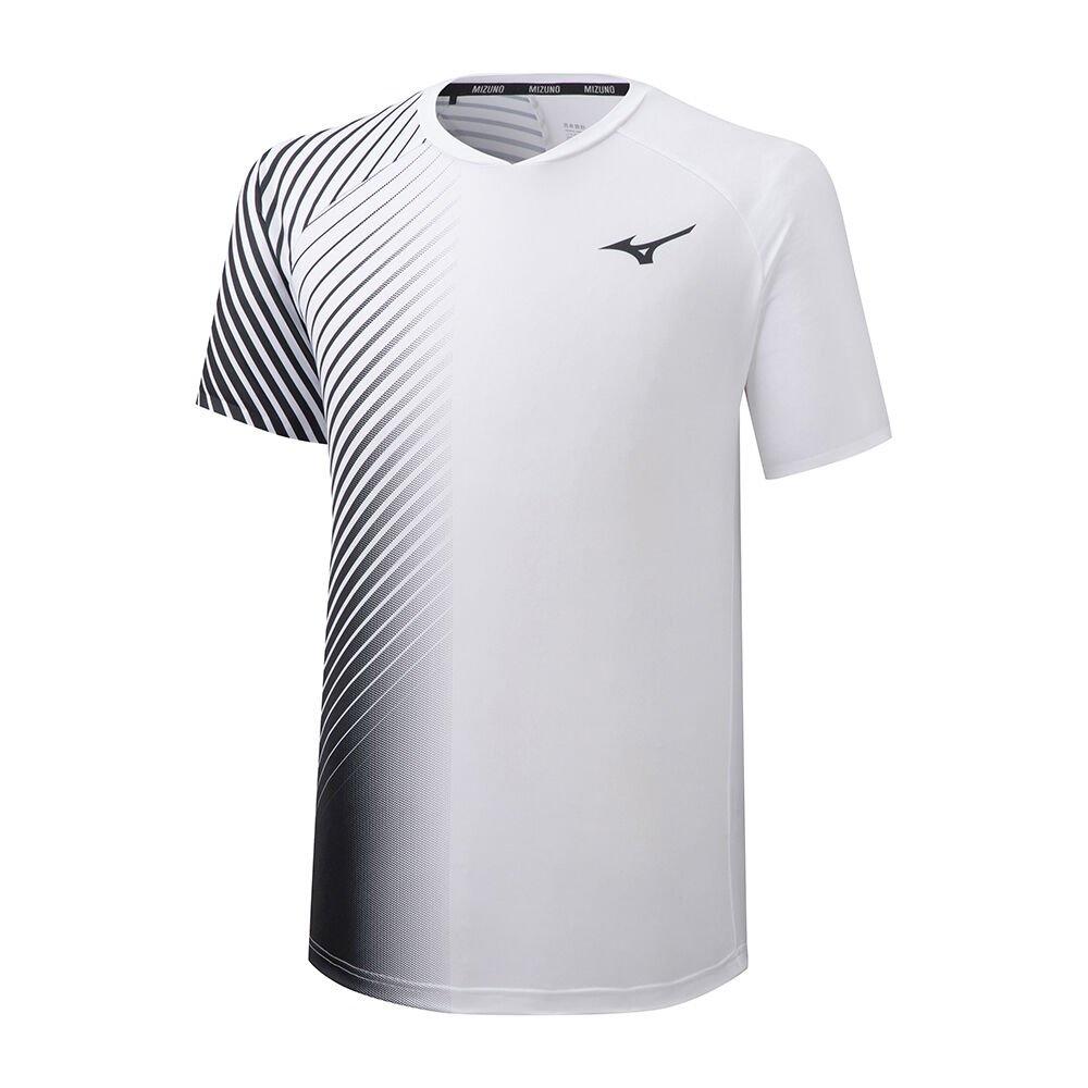 Mizuno Men's Tennis T-Shirts Shadow Graphic White - EAJUWDG-63